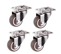Soft Rubber Swivel Casters 1.25" 1.5" 2" with Top Plate Brake 360° Rotation Set of 4 8 Types Available Universal Wheels for Furniture Cart and Equipment