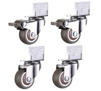Soft Rubber Swivel Wheels for Furniture Silent 1 Inch Red Casters for Carts Beds and Home Accessories Durable Easy Move Heavy Duty Rollers