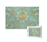 Soft Sage Green And Gold Celtic Mandala,1000 Pieces Wooden Jigsaw Family Game Jigsaw Puzzles for Adults Teens Home Decor