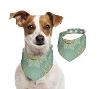 Soft Sage Green And Gold Celtic Mandala,Dog Bandanas Cotton Pet Scarf Adjustable Bibs for Pet,L