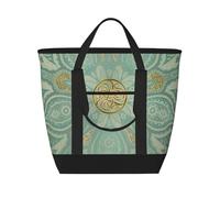 Soft Sage Green And Gold Celtic Mandala,Lunch Bags Large Capacity Insulated Tote Bag For Women Men Work Picnic Travel