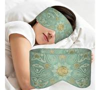 Soft Sage Green and Gold Celtic Mandala, Sleep Mask for Home Travel, Full Eye Covers Light Blocking Eye Mask Sleep Eye and Ear Muffs
