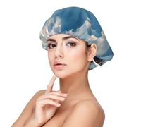 Soft Satin Bonnet for Women Sleeping - Boat & Cloud Print,Adjustable and Breathable Night Sleep Cap for Long Hair Ideal for Bedtime, Hair Care, and Sleeping Comfortably Black, Black, One Size
