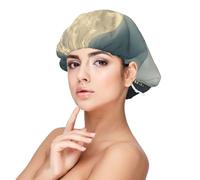 Soft Satin Bonnet for Women Sleeping - Creepy Boat with Full Moon Print,Adjustable and Breathable Night Sleep Cap for Long Hair Ideal for Bedtime, Hair Care, and Sleeping Comfortably Black, Black, One