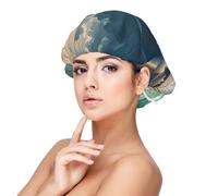 Soft Satin Bonnet for Women Sleeping - Enigmatic Shores Print,Adjustable and Breathable Night Sleep Cap for Long Hair Ideal for Bedtime, Hair Care, and Sleeping Comfortably Black, Black, One Size