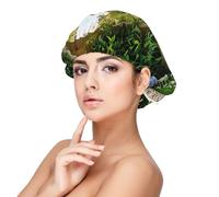 Soft Satin Bonnet for Women Sleeping - Secret Gardens Print,Adjustable and Breathable Night Sleep Cap for Long Hair Ideal for Bedtime, Hair Care, and Sleeping Comfortably Black, Black, One Size