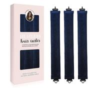 Soft Satin Heatless Hair Curler for Women - Overnight No - Heat Styling Rods, Sleep - In Curls for All Hair Types（3PCS, Navy Blue）