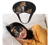 Soft Satin Sleep Mask for Side Sleeper, Blackout Eye Mask for Women Men | African Leopard On Rock Sleeping Mask, Zero Eye Pressure, Super Lightweight, Adjustable, Breathable, Traveling Gifts