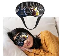 Soft Satin Sleep Mask for Side Sleeper, Blackout Eye Mask for Women Men | Electric Guitar Sleeping Mask, Zero Eye Pressure, Super Lightweight, Adjustable, Breathable, Traveling Gifts