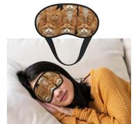 Soft Satin Sleep Mask for Side Sleeper, Blackout Eye Mask for Women Men | Orange Cats Sleeping Mask, Zero Eye Pressure, Super Lightweight, Adjustable, Breathable, Traveling Gifts