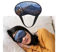 Soft Satin Sleep Mask for Side Sleeper, Blackout Eye Mask for Women Men | Slovenia Wonderland Sleeping Mask, Zero Eye Pressure, Super Lightweight, Adjustable, Breathable, Traveling Gifts