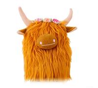 Soft Scottish Cow Plush Doll Stuffed Animal Plush Toy Realistic Cow Shape Suitable for Home Office Car Kids Toddlers Boys Girls and Collectors (yellow)