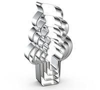 Soft Serve Ice Cream Cone Cookie Cutter Set in Assorted Large Sizes - 5", 4", 3", 2" - 4 Piece - Stainless Steel