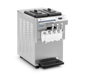 Soft Serve Ice Cream Machine 1350 W 16 l/h LED 3 Flavours Royal Catering - Soft Serve Ice Cream Machines by Black,Metallic silver