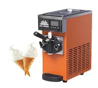 Soft Serve Ice Cream Machine 4-5kg/h High Output Countertop Maker with LCD Panel Single Flavor Frozen Dessert Dispenser for Kitchen Party(Orange)