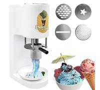 Soft Serve Ice Cream Machine, 80W Home DIY Kit,420ml stainless steel container, Simple One Push Operation(White)