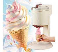 Soft Serve Ice Cream Machine - Automatic Mini DIY Kitchen Yogurt Maker for Healthy Desserts with One-Push Operation