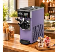 Soft Serve Ice Cream Machine, Commercial & Home Countertop Maker, 4-5 Kg/H Automatic with LCD Touch Panel for Café, Restaurant, Dessert Shop