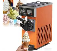 Soft Serve Ice Cream Machine, Countertop Maker with LCD Panel, Single Flavor, Commercial Soft Serve Ice Cream Maker,for Restaurants and Shops (Orange)