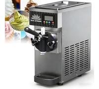 Soft Serve Ice Cream Machine, Countertop Maker with LCD Panel, Single Flavor, Commercial Soft Serve Ice Cream Maker,for Restaurants and Shops (Grey)