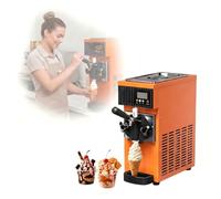 Soft Serve Ice Cream Machine For Home&Commerce, 450W Countertop Single Flavor Maker, 1.2 Gal/H High Yield with Smart Pre-Cooling Overnight Freshness, LCD Touch Panel Auto Self-Cleaning(Orange)