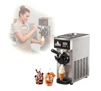 Soft Serve Ice Cream Machine For Home&Commerce, 450W Countertop Single Flavor Maker, 1.2 Gal/H High Yield with Smart Pre-Cooling Overnight Freshness, LCD Touch Panel Auto Self-Cleaning(Silver)