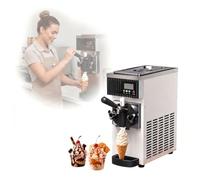Soft Serve Ice Cream Machine For Home&Commerce, 450W Countertop Single Flavor Maker, 1.2 Gal/H High Yield with Smart Pre-Cooling Overnight Freshness, LCD Touch Panel Auto Self-Cleaning(White)