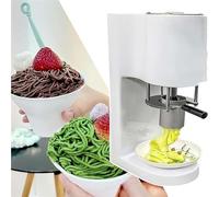 Soft Serve Ice Cream Machine with 4 Noodle Moulds, 420ml Removable Hopper, Stable Chassis, Comfort Handle and One-Click Start for Easy Use