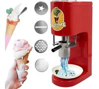 Soft Serve Ice Cream Maker Machine, Commercial Spaghetti Ice Cream Press Machine,for Noodle Forming, Electric Ice Cream Maker with One-Touch Start(Red)