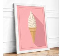 Soft Serve Moment Modern Framed Wall Art Print A2 (59.4×42cm) White, Wall Decor for Living Room, Bedroom, Office & Home, Ready to Hang, Art Gift