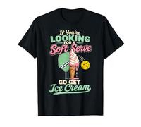 Soft Serve Pickleball Ice Cream Humor Value Graphic T-Shirt, Men, Black, L