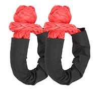Soft Shackle 35 Tons Breaking Capacity | 2Pcs Synthetic Rope Shackles for Offroad Recovery/Truck/SUV | Lightweight & Tear Robust with Oxford Cloth Sleeve (Red)
