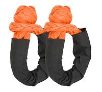 Soft Shackle 35 Tons Breaking Capacity | 2Pcs Synthetic Rope Shackles for Offroad Recovery/Truck/SUV | Lightweight & Tear Robust with Oxford Cloth Sleeve (Orange)