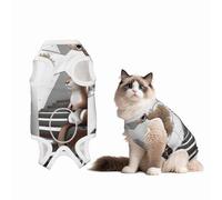 Soft Shadow, Squirrel King Dog Surgery Suit Recovery Suit, 100% Cotton Breathable Full Body Dog & Cat Surgical Suit with Cute Prints, Male & Female Pets Small