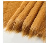 Soft Shaggy 12cm Long Pile Artificial Fur Fabric, Long Haired Faux Fur Upholstery Fabric Smooth Synthetic Fur Trim Fluffy Fabric Craft for Clothing Cosplay Costumes Plush Toys, 50x180cm (Color : Brow