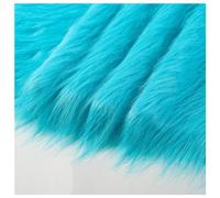 Soft Shaggy 12cm Long Pile Artificial Fur Fabric, Long Haired Faux Fur Upholstery Fabric Smooth Synthetic Fur Trim Fluffy Fabric Craft for Clothing Cosplay Costumes Plush Toys, 50x180cm (Color : Blue