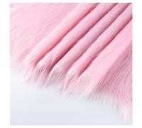 Soft Shaggy 12cm Long Pile Artificial Fur Fabric, Long Haired Faux Fur Upholstery Fabric Smooth Synthetic Fur Trim Fluffy Fabric Craft for Clothing Cosplay Costumes Plush Toys, 50x180cm (Color : Pink