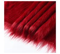 Soft Shaggy 12cm Long Pile Artificial Fur Fabric, Long Haired Faux Fur Upholstery Fabric Smooth Synthetic Fur Trim Fluffy Fabric Craft for Clothing Cosplay Costumes Plush Toys, 50x180cm (Color : Wine