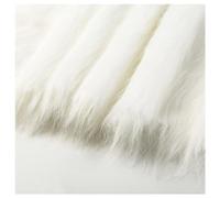 Soft Shaggy 12cm Long Pile Artificial Fur Fabric, Long Haired Faux Fur Upholstery Fabric Smooth Synthetic Fur Trim Fluffy Fabric Craft for Clothing Cosplay Costumes Plush Toys, 50x180cm (Color : Whit