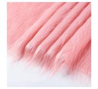 Soft Shaggy 12cm Long Pile Artificial Fur Fabric, Long Haired Faux Fur Upholstery Fabric Smooth Synthetic Fur Trim Fluffy Fabric Craft for Clothing Cosplay Costumes Plush Toys, 50x180cm (Color : Pink