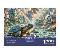Soft-Shell Turtle Perching on Rotten Wood 1000 Pieces Portable Jigsaw Puzzle Animal Age 3+ Quirky, Abstract Design, Home Decoration, Educational, Challenging Puzzle Games 70x50cm/1000pcs