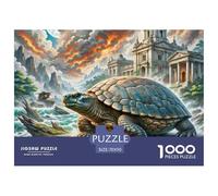Soft-Shell Turtle Perching on Rotten Wood 1000 Pieces Premium Jigsaw Animal Age 12+ Cool Collage Effect, Home Decoration, Educational, Challenging Puzzle Games 70x50cm/1000pcs