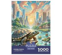 Soft-Shell Turtle Perching on Rotten Wood 1000 Pieces Premium Jigsaw Animal Age 14+ for Adults Cool Collage Effect, Fun Details, Educational, Challenging Puzzle Games 70x50cm/1000pcs