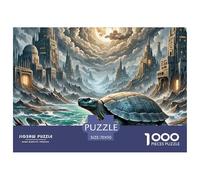 Soft-Shell Turtle Perching on Rotten Wood 1000 Pieces Premium Jigsaw Animal Age 3+ Cool Collage Effect, Fun Details, Educational, Challenging Puzzle Games 70x50cm/1000pcs