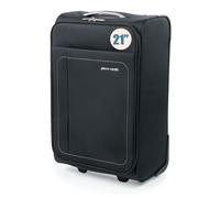 Soft Shell Wheeled Cabin Friendly Suitcase Lightweight Travel Luggage Pierre Cardin Black Small