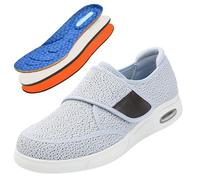 Soft Shoes for Swollen Feet Orthopedic for Men Diabetic for Slip on Walking Disability for Hook & Loop Slippers for Extra Wide Width Adjustable Closure Sneakers Lightweight(Grey,10 UK)