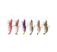 Soft Shrimp Artificial Bait Luminous Shrimp Bait with Sharp Hook 9cm Glow in The Dark Realistic Swimming Action for Night Fishing in Freshwater and Seawater PVC Material 6 Colors