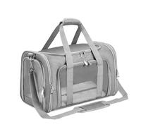 Soft Sided Cat/Pet/Dog Carrier Bag,Portable Foldable Pets Travel Carriers For Cats/Dogs With Shoulder Strap & Removable Mat,Durable Puppy Basket of 16 lbs Airline Approved - Grey