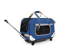 Soft-Sided Pet Carrier with Removable Wheels - Portable Travel Box for Dogs and Cats - Cozy & Breathable with Spacious Interior - Perfect for Air Travel & Road Trips