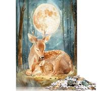 Soft Silence - Cute Deer And Fawn Boho Paperland Nursery Illustration Puzzles for Adults 1000 Pieces Puzzle for Adults And Teenager Family Game 1000pcs (38x26cm)
